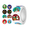 500pcs Small Christmas Roll Stickers - 8 Designs: Santa Claus/Snowmen/Elk - Xmas Holiday Winter Self-Adhesive Stickers for Envelopes Invitations Cards Party Gift Decorations