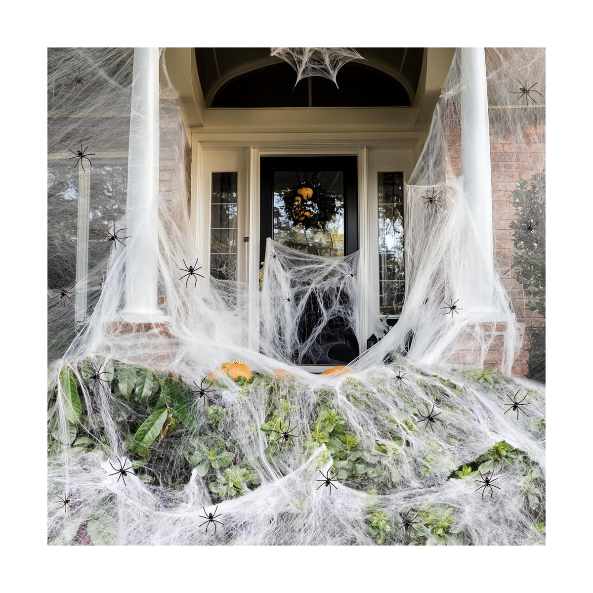 ZPISF 1500 sqft Spider Webs Halloween Decorations with 150 Fake Spiders, Super Stretch Cobwebs for Halloween Indoor and Outdoor Decor