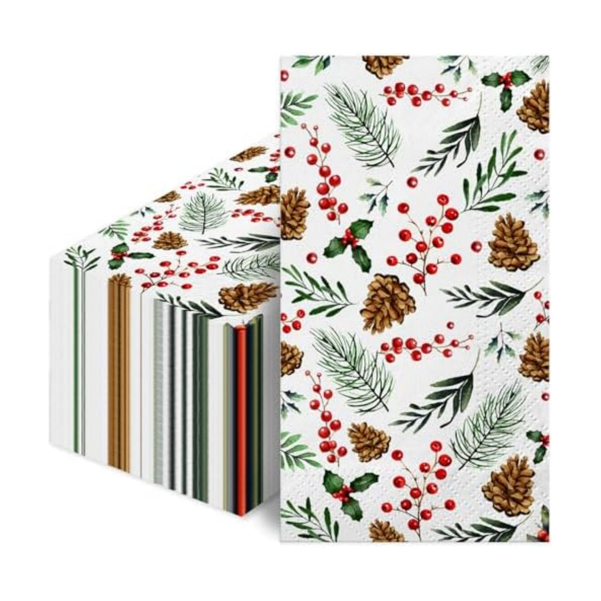 100pcs Christmas Pinecone Berry Paper Napkins