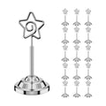 Urban Deco 16 Pieces Table Card Holder Place Card Holders 4 inches Steel Card Holders for Photos, Food Signs, Memo Notes, Weddings, Restaurants, Birthdays (Silver Pentagram)