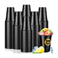 120 Pack 16 oz Black Cups, Heavy Duty Black Plastic Cups for Party, Cold Drinks, BBQ, Black Disposable Cups for Christmas, Halloween, Wedding, Birthday, Picnic, Serving and Celebrations