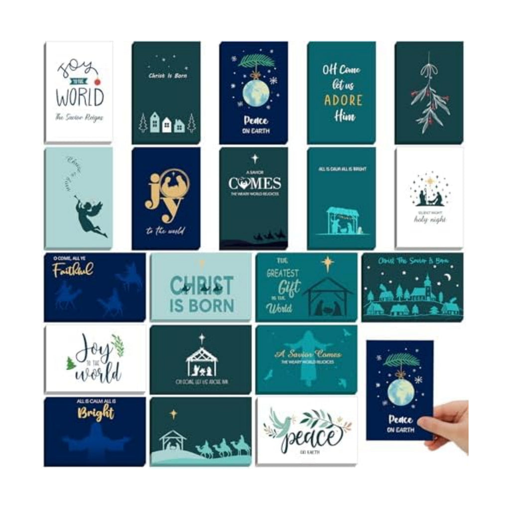 Nuanchu 80 Pcs Religious Christmas Postcards 4'' x 6'' Nativity Holiday Christian Cards Christmas Greeting Cards for Friends Relatives, 20 Designs