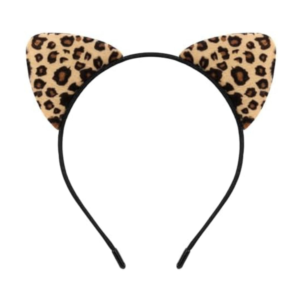 Furry Cat Ears Headband Women, Black Kitty Ear Cat Accessories for Halloween Cat Woman Costume Outfit