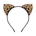 Furry Cat Ears Headband Women, Black Kitty Ear Cat Accessories for Halloween Cat Woman Costume Outfit