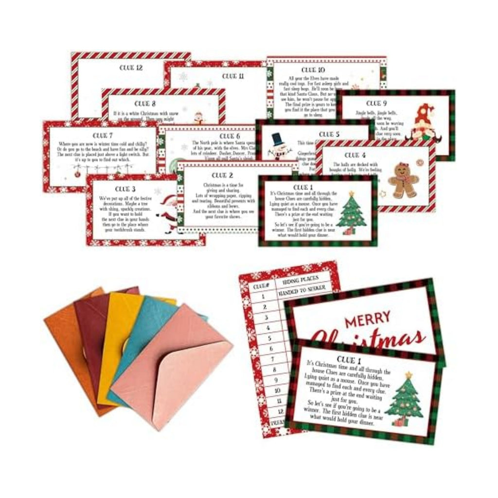 Christmas Scavenger Hunt Game, Xmas Games for Family Treasure Riddle Hunt Cards Game Activities, Winter Christmas Eve New Year Holiday Indoor Outdoor Party Games Supplies, Xmas Gifts for Adults, 04