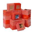 48 Pcs Christmas Bakery Boxes with Window, Red White 4x4x2.5 In