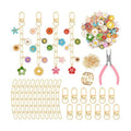 AUGSUN 189Pcs Flower Keychain Making Kit Floral DIY Keychain Craft