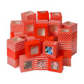 48 Pcs Christmas Bakery Boxes with Window, White Red 4x4x2.5 In