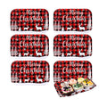 Maitys 12 Pcs Merry Christmas Serving Trays 13 x 9 Inch Large Food Trays buffalo plaid Dessert Cupcake Platters for Christmas Winter Holiday Birthday Party Supplies Table Decorations