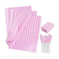 BEISHIDA Gingham Tissue Paper Bulk，Pink and White Checkered Wrapping Tissue Paper for Gift Bags, 14 x 20 Inch Gift Wrap for Valentines Birthday Easter DIY Crafts Decor Holiday Flowers-50 Sheets