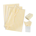 BEISHIDA Gingham Tissue Paper Bulk，Yellow and White Checkered Wrapping Tissue Paper for Gift Bags, 14 x 20 Inch Gift Wrap for Wedding Birthday Easter DIY Crafts Decor Holiday Flowers-50 Sheets