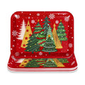 JarThenaAMCS 3Pcs Christmas Serving Trays Reusable Serving Dishes Gold Green Xmas Tree Snowflake Platter for Winter Party Sharing Snacks Fruits Dessert, 13 x 10 Inch