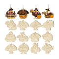 36PCS Wooden Thanksgiving Decoration Turkey Ornaments to Paint Thanksgiving Ornaments for Tree Crafts Cutouts Unfinished, DIY Blank Fall Unfinished Turkey Pumpkin Ornament for Home Harvest Hanging