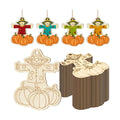 Wooden Fall Ornaments to Paint Halloween Thanksgiving Decoration Cutouts Unfinished 24PCS, DIY Blank Unfinished Maple Leaf Wood Discs Ornament for Home Harvest Crafts Hanging Autumn Decorations