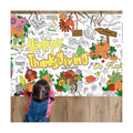 Sangguanlun Thanksgiving Giant Coloring Poster Tablecloth, 34 x 72 Inch Family Party Activity Table Cover for Kids & Adults (Thanksgiving)