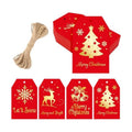 joycraft 60Pcs Christmas Gift Tags, 4 Styles Red Gold Foil Holiday Tree Tag