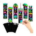 JUNEBRUSHS 30Pcs Kwanzaa Craft for Kids, Rainbow Magic Scratch Art Bookmark