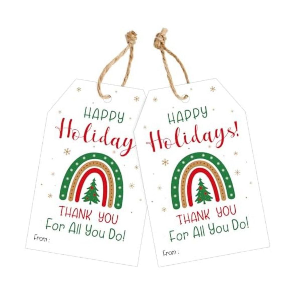 joycraft 50Pcs Christmas Tags with String, Happy Holiday Gift Tags