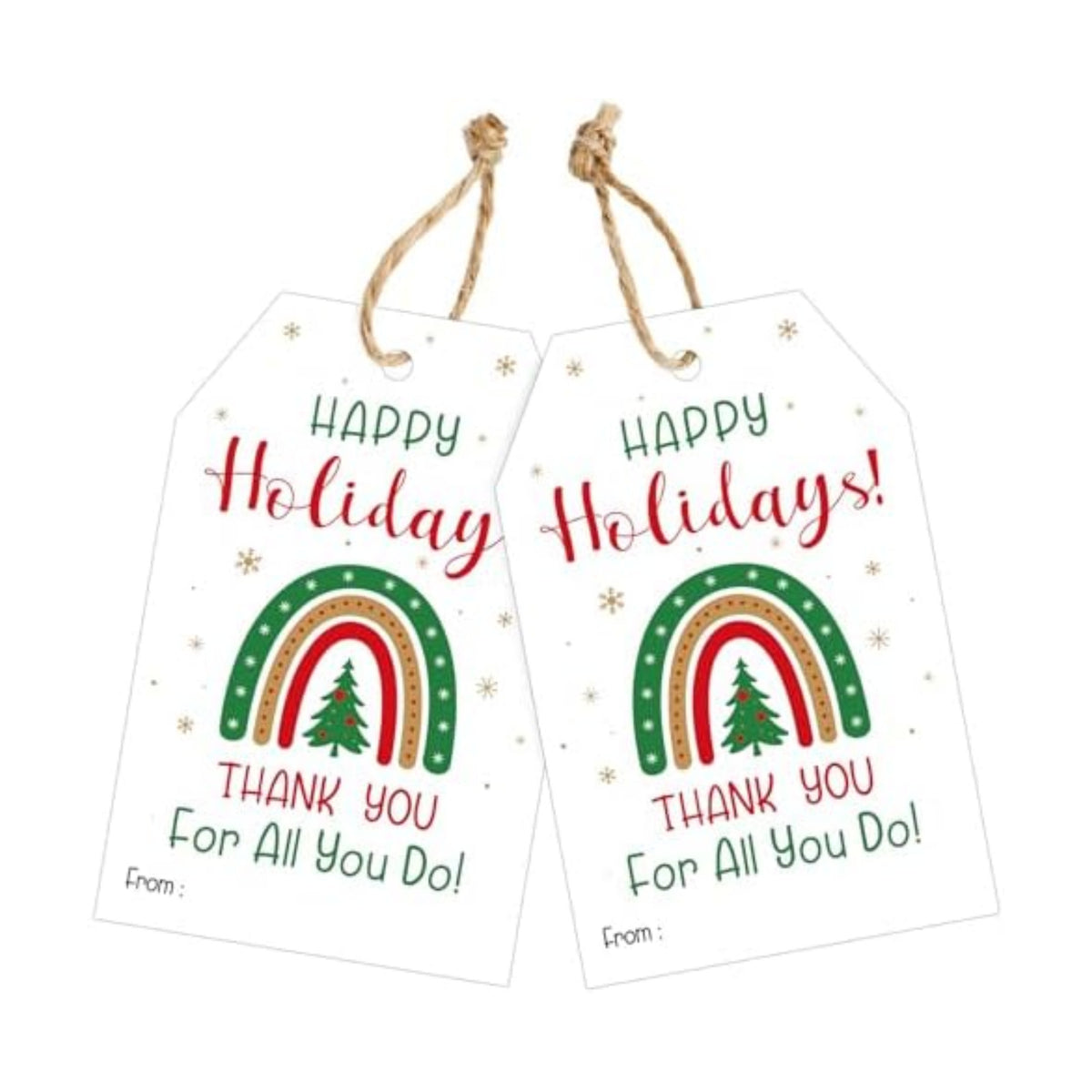 joycraft 50Pcs Christmas Tags with String, Happy Holiday Gift Tags