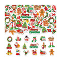 300Pcs Christmas Foam Stickers, Cute Self-Adhesive Xmas Stickers Foam Santa Claus Gingerbread Man Reindeer Sticker Decorations for Home Office School Classroom DIY Art Craft Party Supplies