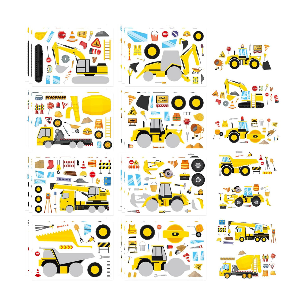 Make a Face Sticker, Make Your Own Vehicle, Truck, Excavator Stickers