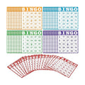 100-Pack Number Bingo Game Cards, Disposable Reusable Multi-Color Paper Sheets for Kids, Numbers 1-75 Bingo Board Game for Parties, School, Classroom, Family Gathering Activity, Travel, Road Trip