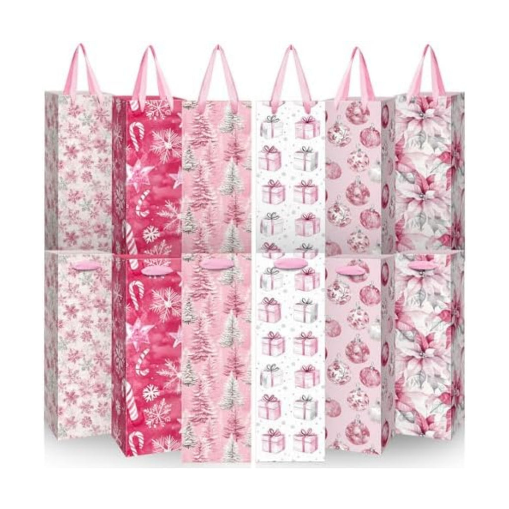 TaoBary 12 Pcs Christmas Wine Bags with Handles, Stylish