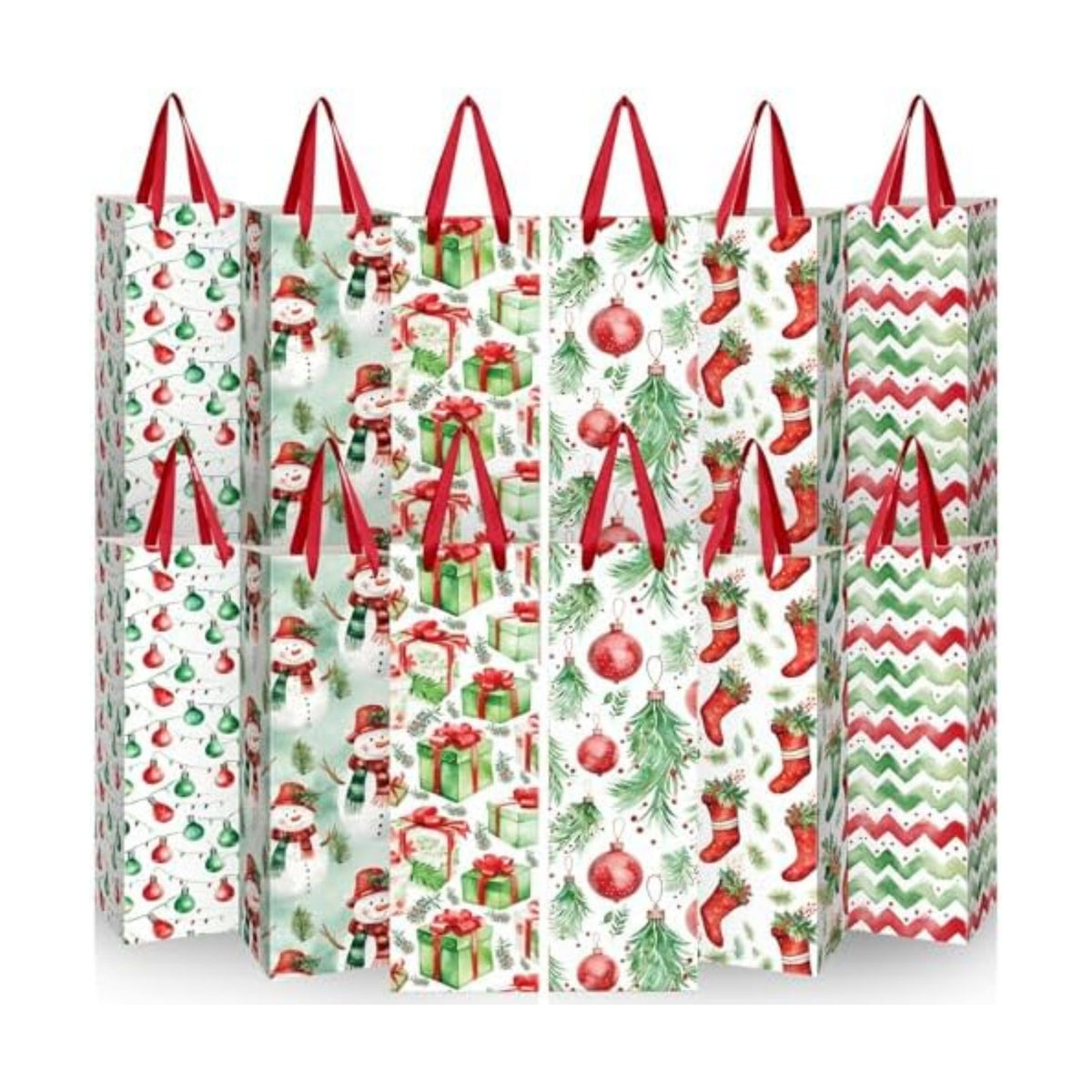 TaoBary 12 Pcs Christmas Wine Bags with Handles, Classic