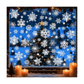 170PCS Glitter Christmas Window Clings Snowflake Window Clings for Glass Windows Silver Snowflake Window Stickers