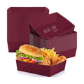 Uiifan 50 Pcs 5 lb Extra Large Paper Food Serving Trays, Burgundy