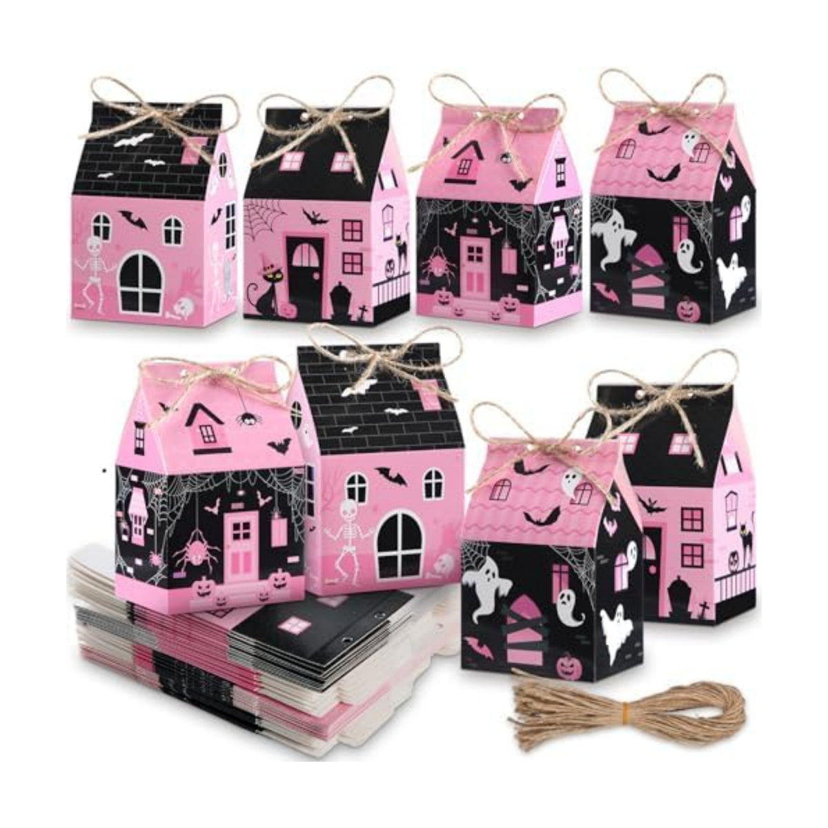 Zhanmai 48 Pcs Pink Halloween Treat Boxes Candy Containers