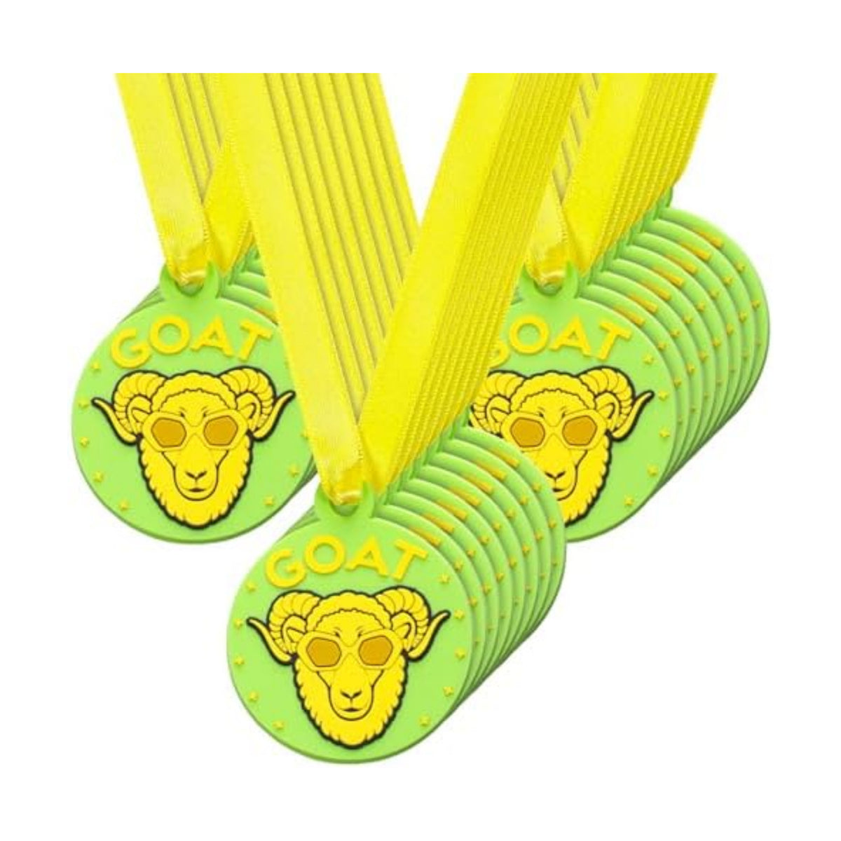 AmazingSpark 60 Pcs Goat Award Medals, 2 Inch Rubber Medals Bulk Winner Encourage Team Participation for Kids Adults Trophy Award Prize Gift Competitions Graduation Party