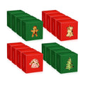 AmazingSpark 48 Pcs Christmas Cookie Boxes with Windows Red and Green Bakery Boxes Christmas Paper Treat Cases for Holiday Party Favor Pastries, Cupcakes, Cookies, Donuts, Small Gift Wrapping