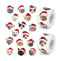 H1vojoxo Christmas Cat Sticker Rolls - 1000PCS Christmas Cat Stickers for Kids 16 Designs Xmas Cute Cats Realistic Stickers for Craft Water Bottles Holiday Cute Cats Sticker for Envelopes Gift Decor