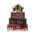 Moucuny 4 Pcs Christmas Table Decor, Wooden Nativity Scene Holy Night Signs