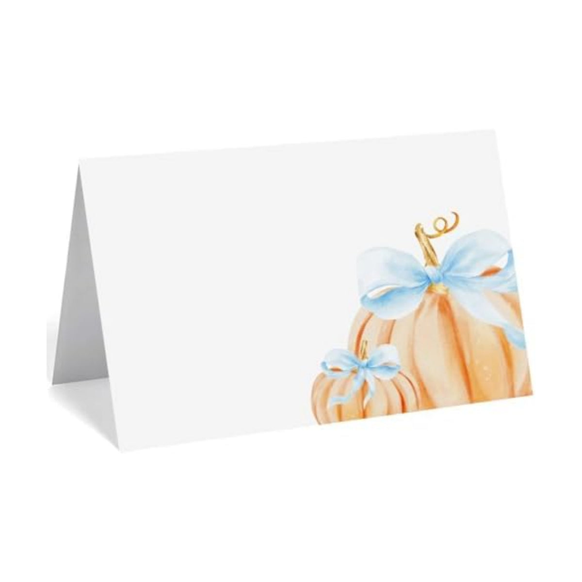 24 Pcs Little Pumpkin Place Cards (Blue Bow)