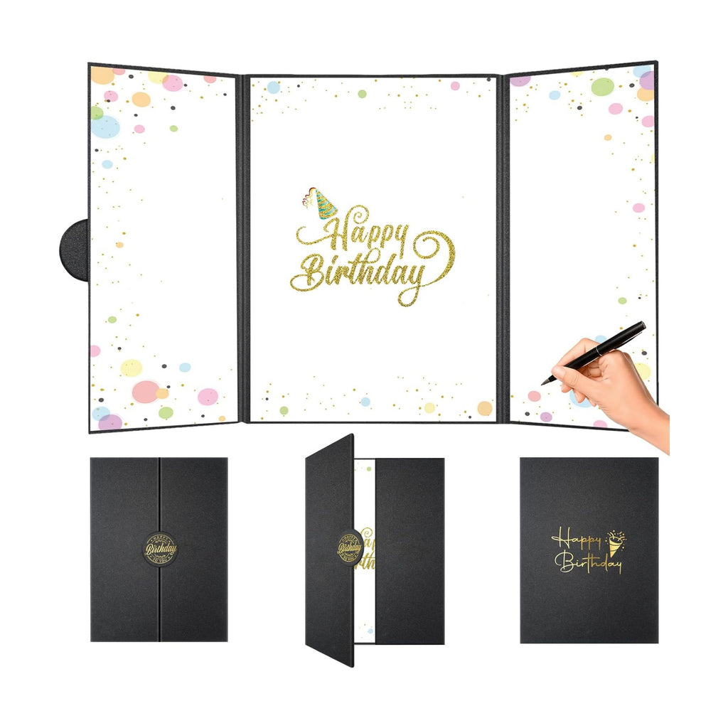 Black Gold Birthday Party Decorations, Happy Birthday Signature Board