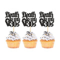 24Pcs Black Death to My 30s Cupcake Toppers Death to My Thirties Cupcake Picks for Gothic 40th Birthday Funeral 40th Birthday Anniversary Cupcake Decorations Rip to My Youth Emo Party Decorations