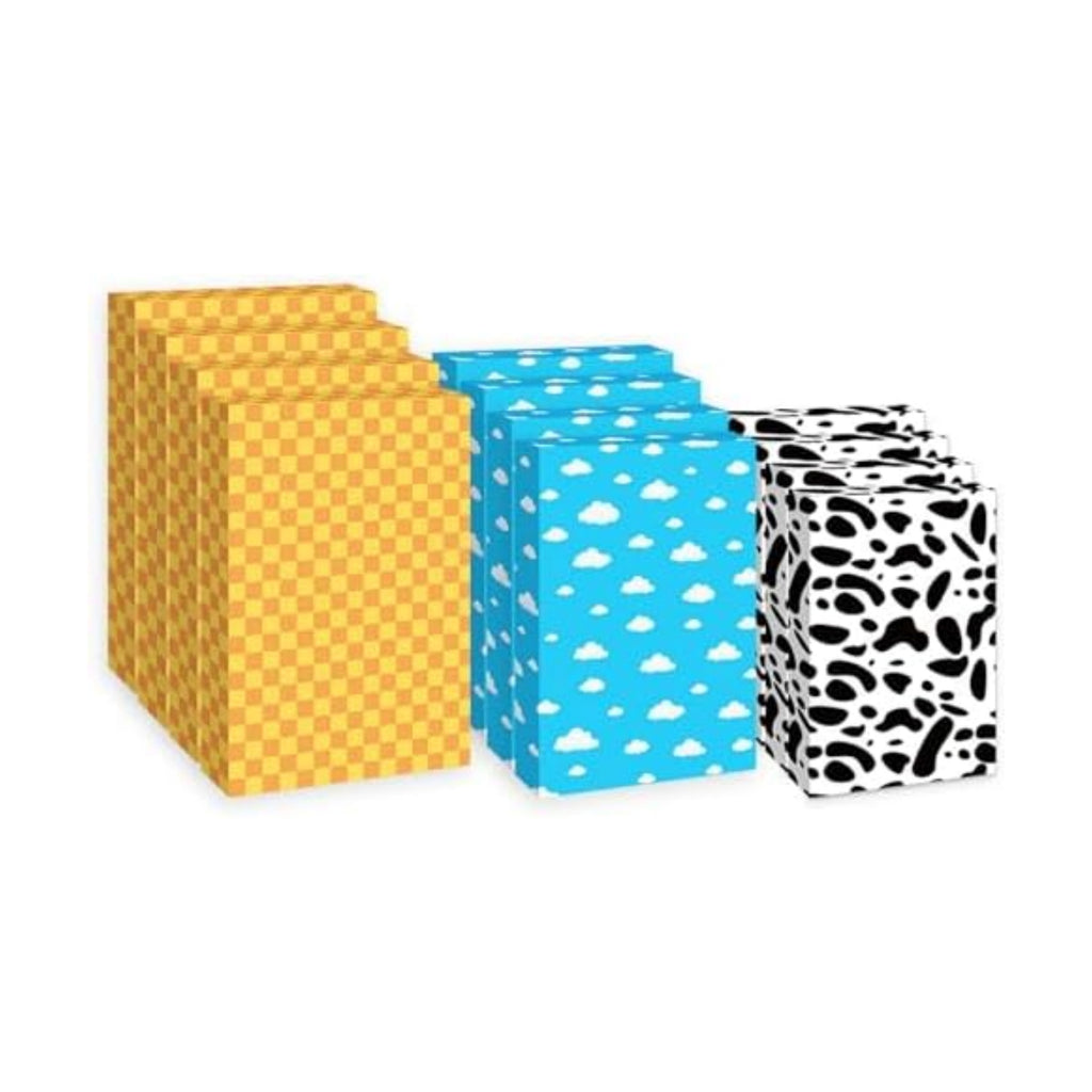 Cayivran 12Pcs Shirt Box With Lids, 3 Designs Yellow Check White Clouds White Gift Boxes,14.5 * 9.5 * 2Inch Medium Clothes Gift Boxes,Apply To Birthday Christmas Party Valentine's Day Thanksgiving
