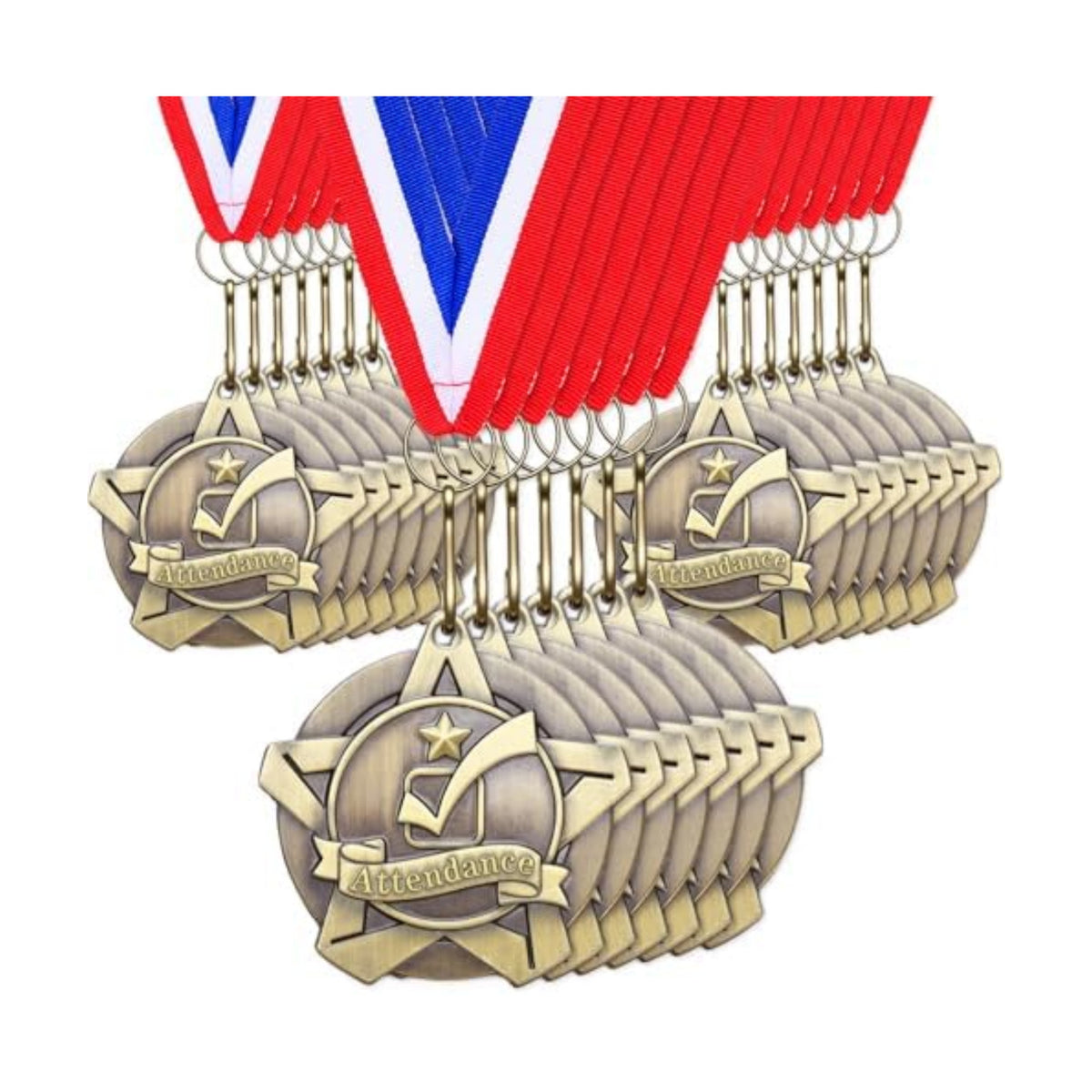 Quelay 30 Pcs 2 Inches Award Medals Bulk Medals Bulk with Neck Ribbons Metal Trophy Award Prize Gift for Tournaments, Competitions, Party, Kids and Adults