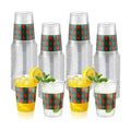 100 Pcs 16 oz Christmas Party Cups Red and Green Plaid Checkered