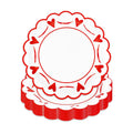 JarThenaAMCS 50 Pcs Valentine's Day Heart Paper Plates Scalloped Disposable Plate Red Decorative Tableware Gift for Home Wedding Anniversary Birthday Party Kitchen Decor, 9 In