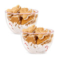 FoldTier 2 Pcs Christmas Icon Candy Bowls Dish, 14oz Candy Cane Christmas Serving Bowls Double Old Fashioned Glass Xmas Gifts for Snacks Dessert Cookie Holiday Party Favors Table Decoration