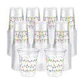 Jingmore 100 Pack 16 oz Christmas Clear Plastic Cups with Lights Design
