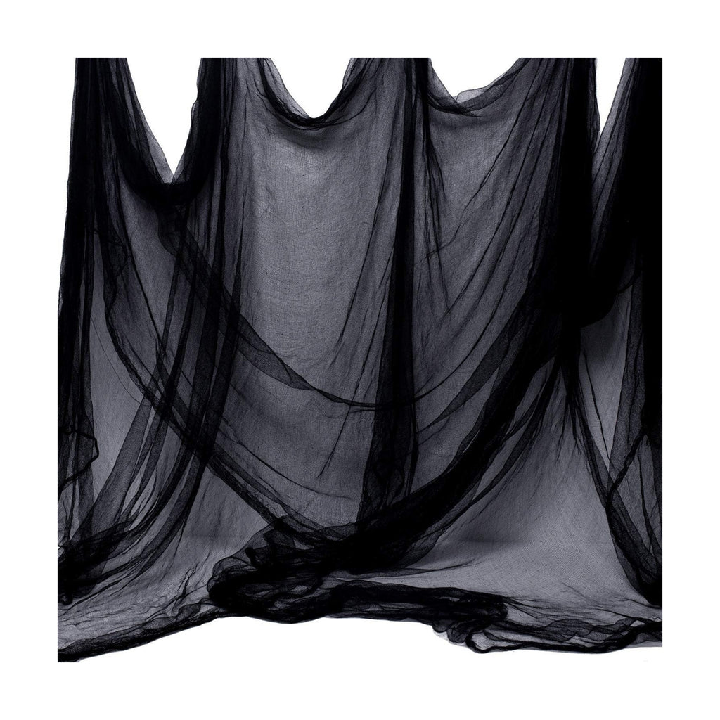 Black Creepy Cloth, 315 x 85 in Black Gauze Fabric for Halloween