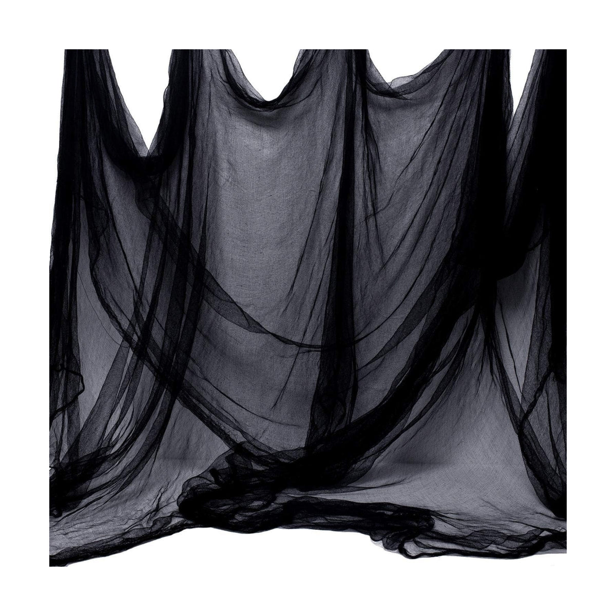 Black Creepy Cloth, 315 x 85 in Black Gauze Fabric for Halloween