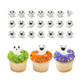 Ghost Halloween Cupcake Decoration Toppers | 24 Pack Party Cake Rings