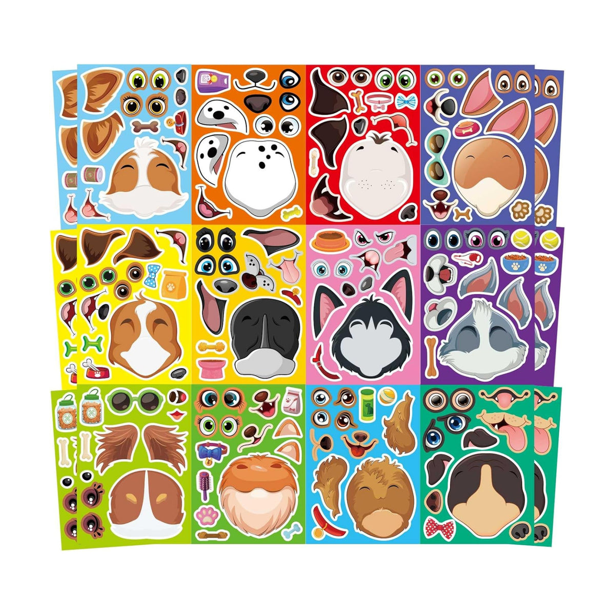 Make a Face Stickers, Make Your Own Dog Stickers for Kids, Animal Sticker