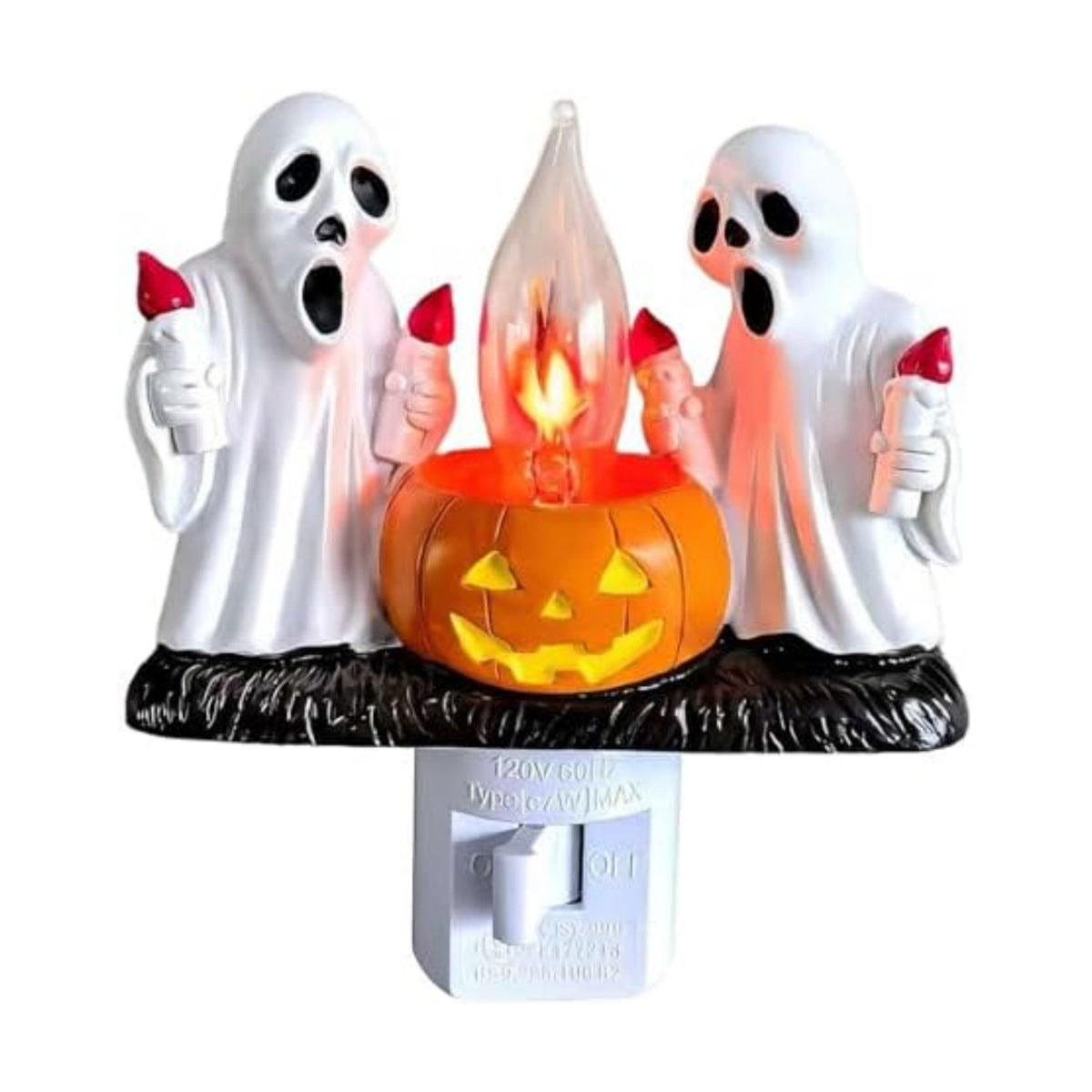Torch Ghost Plug‑in Wall Night Light, Flickering Campfire Figurine Lamp