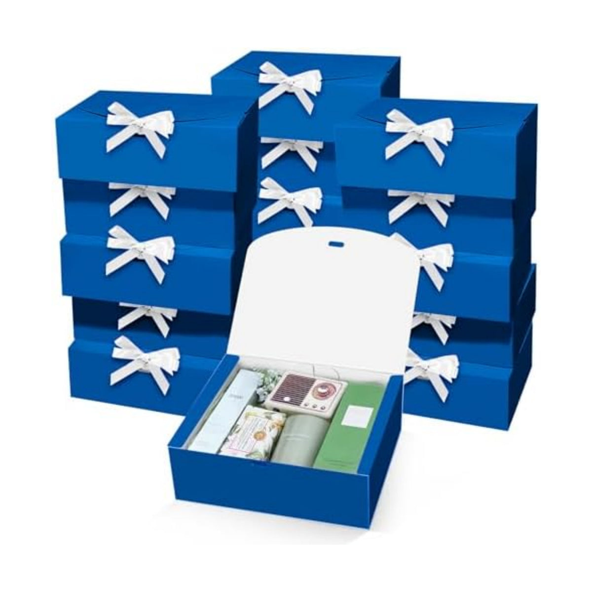 PEKGRIL 15 PCs Gift Boxes, 10X8X4 Inch Proposal Box with Ribbon, Blue Box
